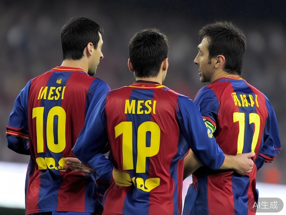 在梅西职业生涯的巅峰期，巴塞罗那的中场三剑客——哈